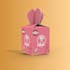 do unique cake packaging design, with 3d mockup, dieline