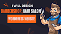design barber, barbershop and hair salon wordpress website