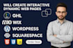 design custom landing page, dynamic web pages for squarespace wordpress ghl wix
