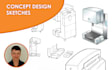provide concept ideation design sketches