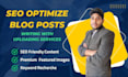 write and upload monthly SEO blog posts with images
