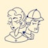 create a minimal style lineart caricature