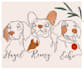 design memorial pet line art portrait in boho style
