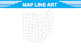 printable vector map outline illustrations in line art style