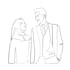 create intimate romantic couple line art potrait to celebrate your love story