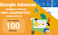 deliver 100 human written articles guaranteed for google adsense