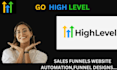 build a gohighlevel and sales funnel and landing pages and gohighlevel website