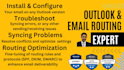 configure, fix any outlook and email routing issues