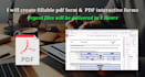 create fillable pdf form or design PDF interactive forms
