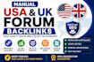 build manual USA and UK forum backlinks for SEO
