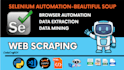 do selenium automation, python web scraping, beautiful soup