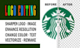 recreate logo, sharpen image, vectorize, upscale, clean up