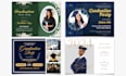 design modern graduation, wedding and party invitation, announcement card