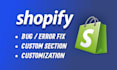 do shopify bug fix, custom code section, add cms settings