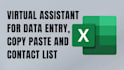 do data entry, contact list, copy paste in excel