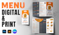 design digital and print ready menu