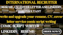 write and upgrade your resume, CV, cover letter service comic script writing