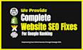 optimize website SEO fixes on wordpress, shopify, wix, squarespace