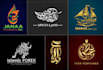 design arabic minimal, freestyle and kufic business logo