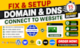 connect domain to website and setup dns, spf, dkim, dmarc