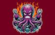 design creative angry octopus kraken mascot logo with express delivery