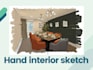 hand sketch an interior in a digital style