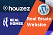 create real estate website in wordpress using  houzez theme or real homes theme