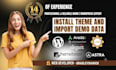 install wordpress theme or plugin and import demo data