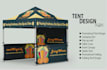 design custom canopy tent backdrop and feather flag