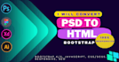 convert psd to html, figma to html, xd to html responsive bootstrap 5