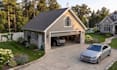 design and render realistic outdoor parking lot and garage
