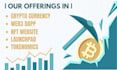 create cryptocurrency, web3 dapp, nft website, dex, defi