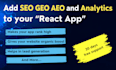 add SEO GEO aeo and analytics to your react app