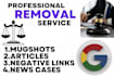 remove mugshots bad google searches negative links deindex blogs articles news