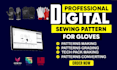 make professional digital sewing pattern for gloves
