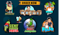 create a 3d feel cartoon caricature mascot logo design