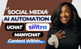 build ai chatbot manychat uchat for your social media business, website n8n