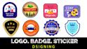 design clean badge, patch, round sticker, label,logo design