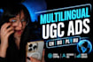 create ugc video ads in english romanian polish and russian