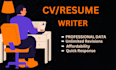 do professional CV and resume writing