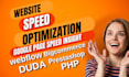 do squarespace webflow duda php prestashop website speed optimization service