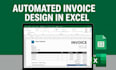 design automated invoice template in microsoft excel or google sheets