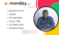 setup monday crm boards and workflow automations