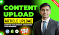 do content upload and article upload to your website as VA