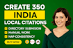 create 350 india local citations for your business, boost local SEO