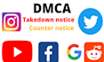send dmca takedown notice and report to onlyfan,tiktok,reddit,fb,google,yt,insta