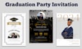 design modern graduation, wedding and party invitation, announcement card