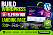 build wordpress elementor landing page