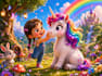 do whimsical children story book illustration, children story using ai