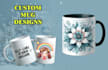 create aesthetic, trendy, typography, custom mug designs